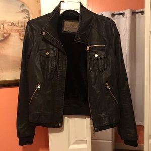 Black leather jacket